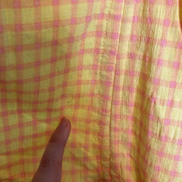 Wild Fable Women’s Yellow and Pink Gingham Patterned Spaghetti Strap Dress L - Picture 4 of 6
